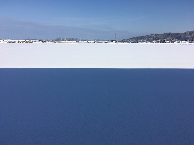 本社工場裏の雪景色